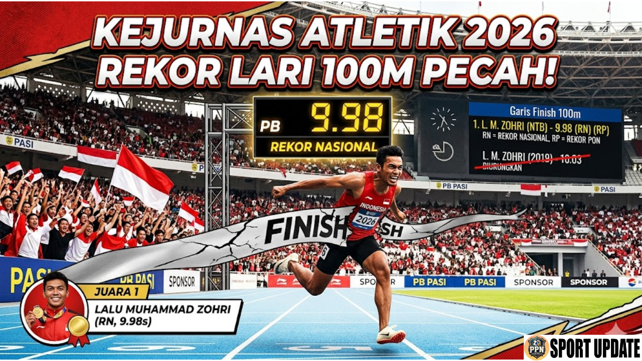 Kejurnas Atletik 2026 Rekor Lari 100m Pecah