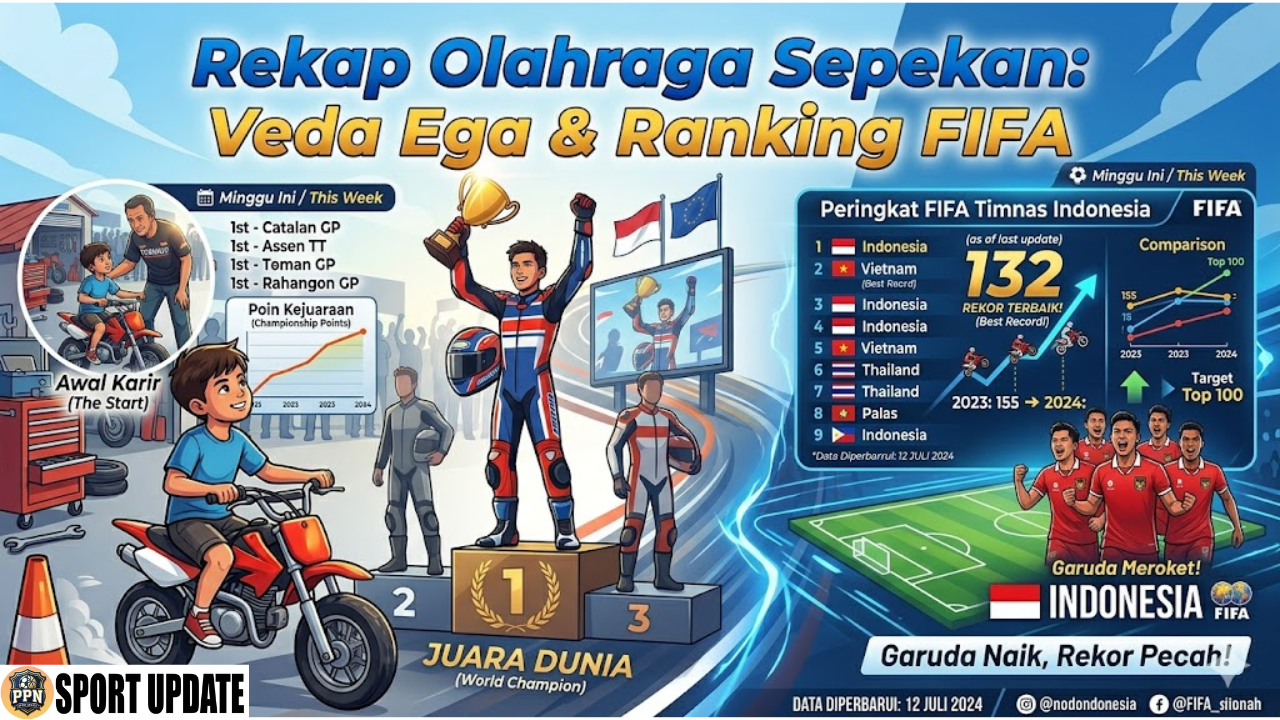 Rekap Olahraga Sepekan: Veda Ega & Ranking FIFA