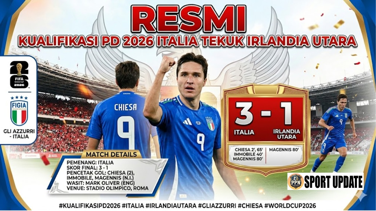Kualifikasi PD 2026 Italia Tekuk Irlandia Utara